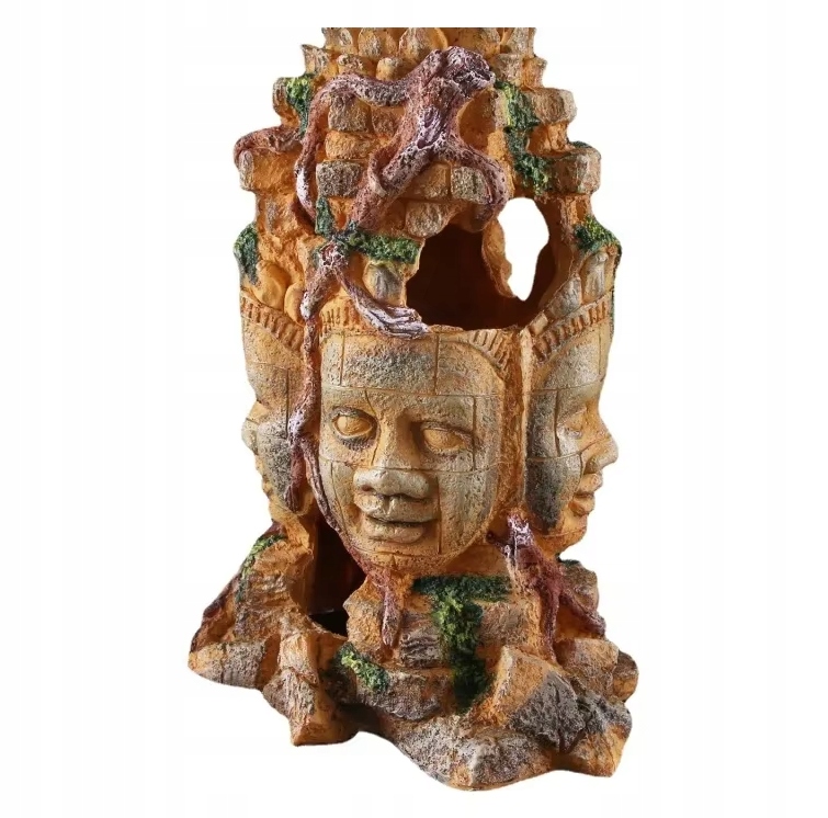 Levně Krujovka do terária jeskyně ozdoba socha obličeje pro hada rybičky ještěrka