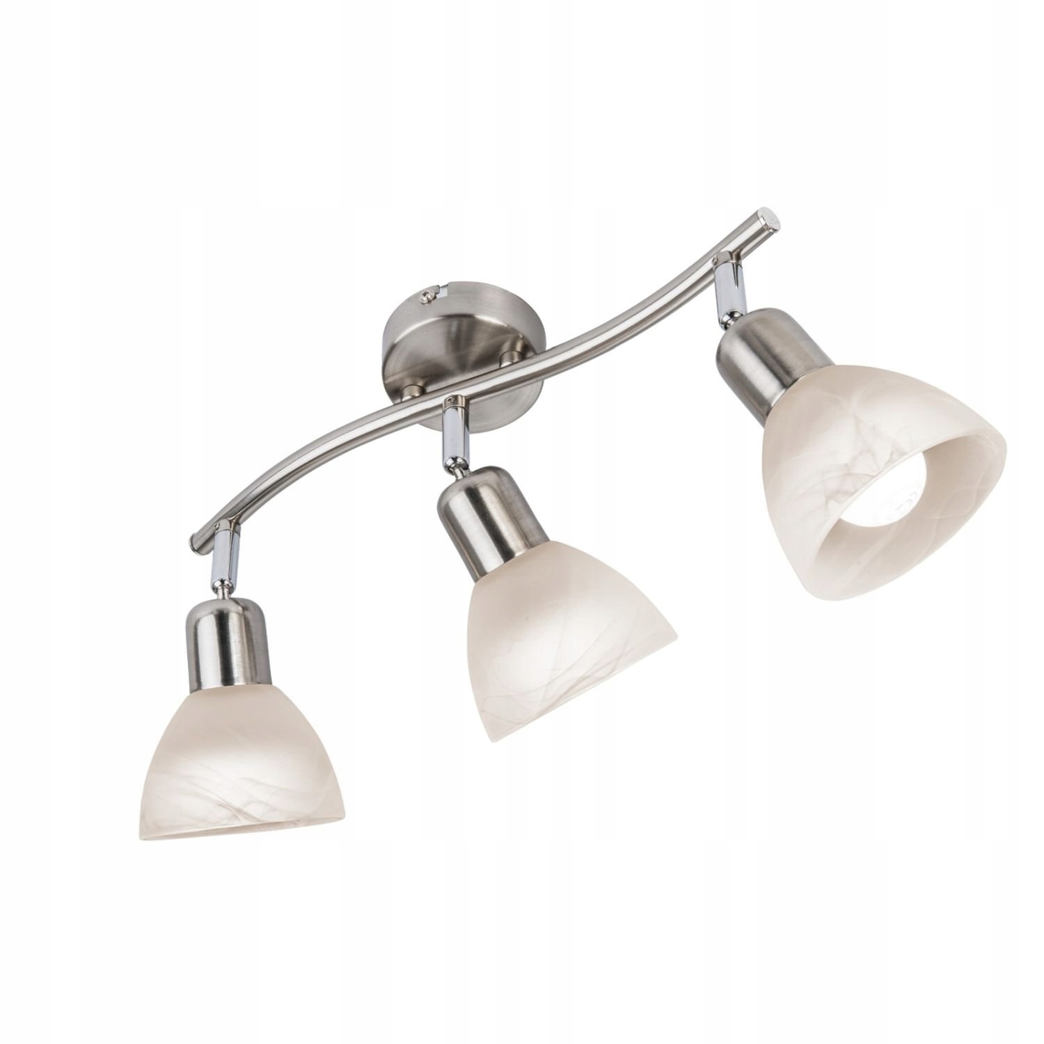 Trojitá stropní spotová lampa se skleněnými stínítky do ložnice