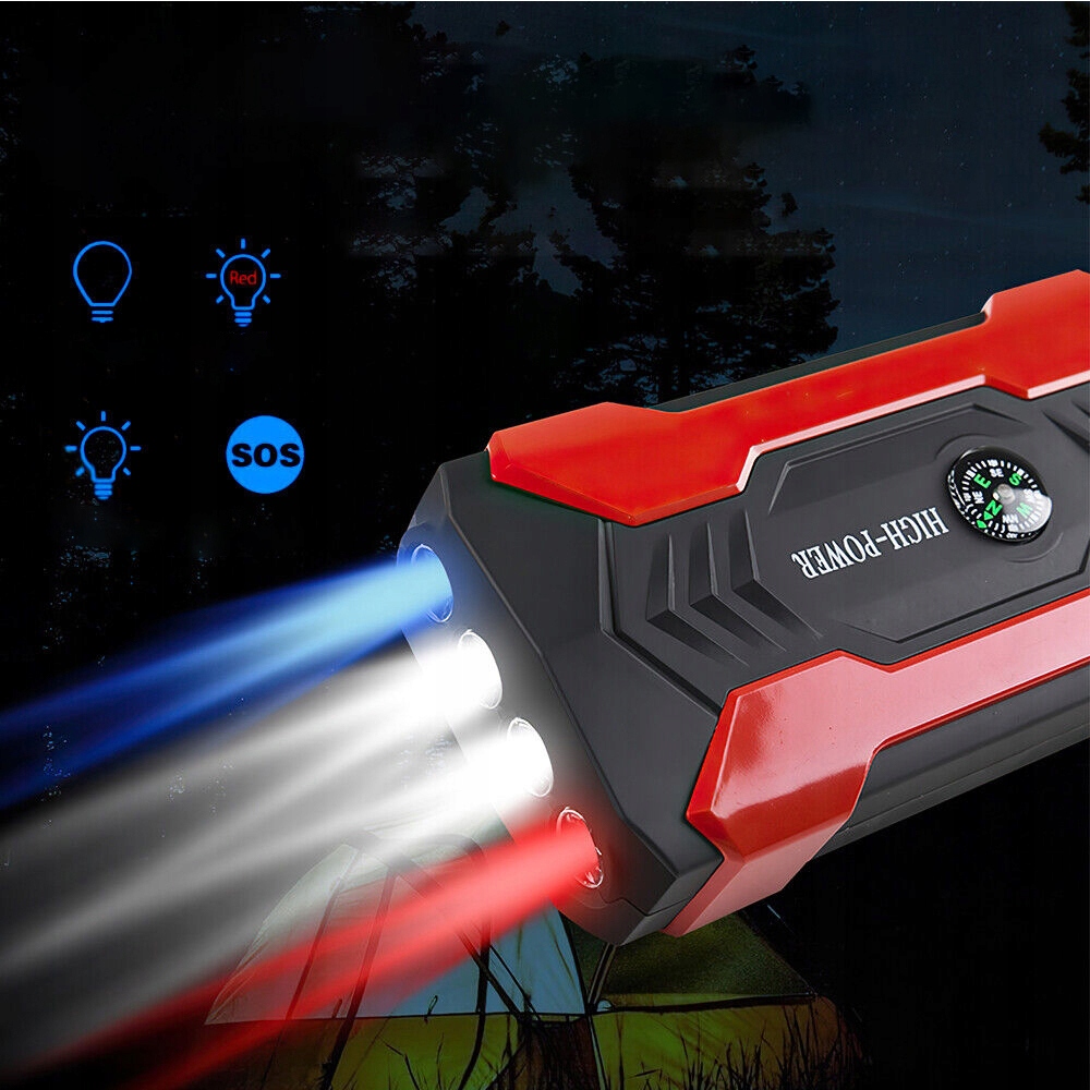 POWERBANK JUMP STARTER POWER BANK URZĄDZENIE AKUMULATOR 12V + KLEMY KABEL Pojemność akumulatora 12000 mAh