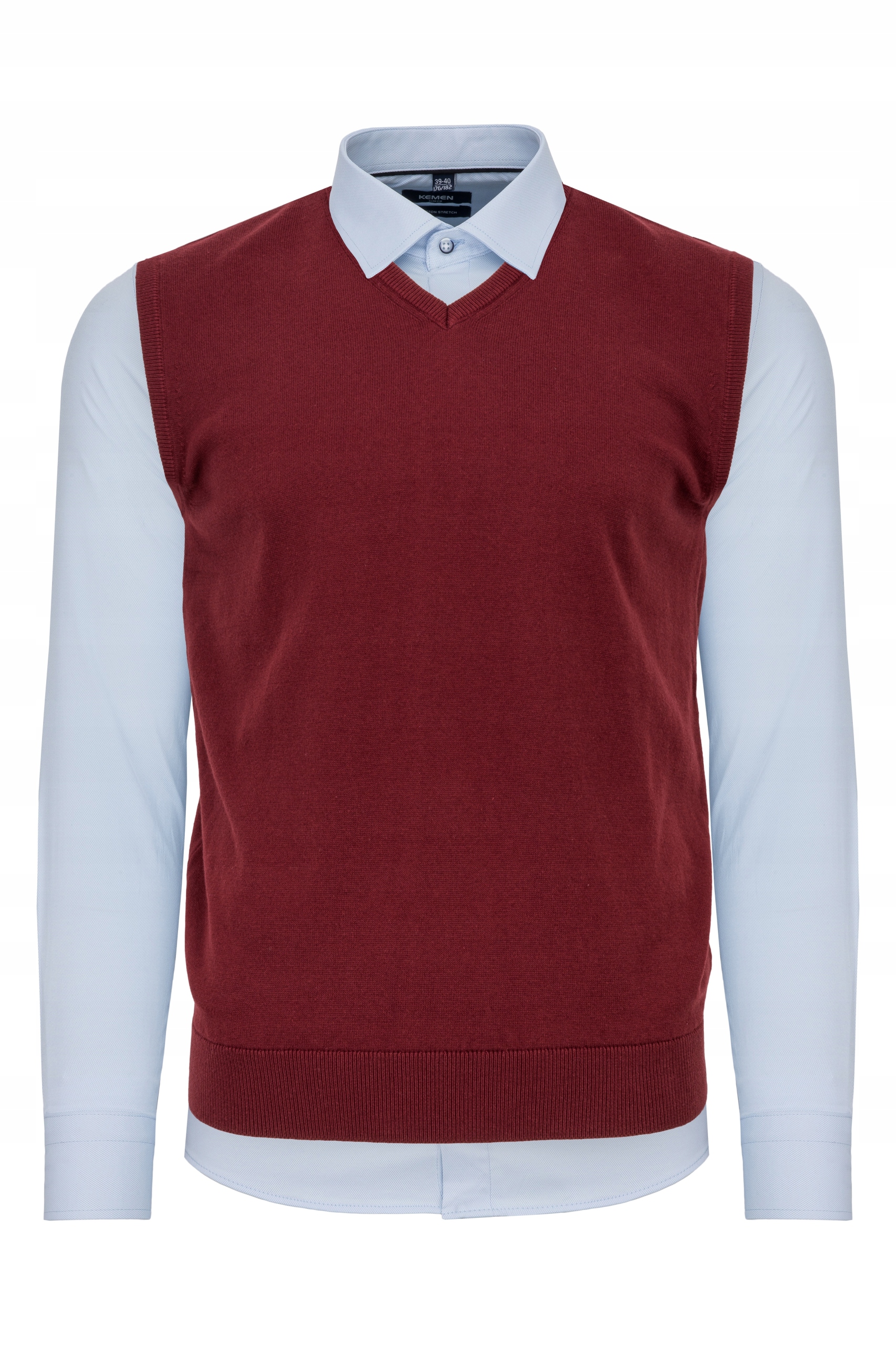 bezrukávová vesta z bordó bavlna 100% M&M vel XXL