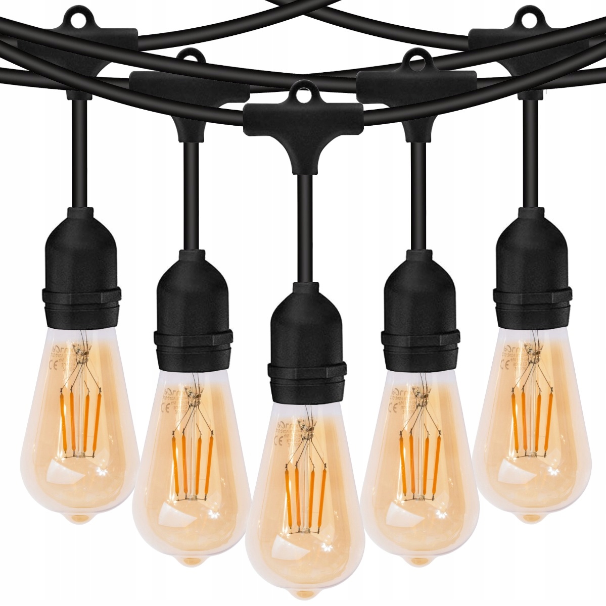 

Girlanda Ogrodowa 15M 15x Żarówki Lampki Vintage