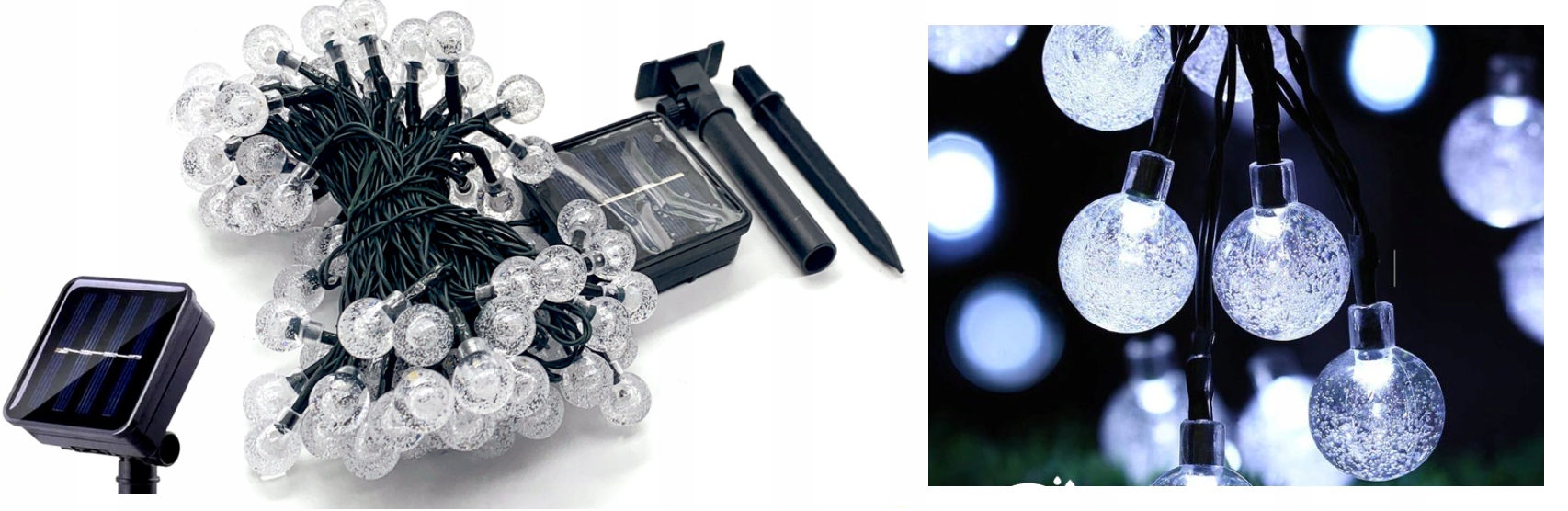 GIRLANDA OGRODOWA ŁAŃCUCH LAMPKI LED SOLARNA 22m Z