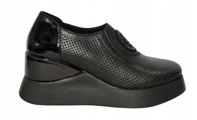 Dámské kožené nazouvací polobotky na podpatku Artiker 51C0708 černé r36