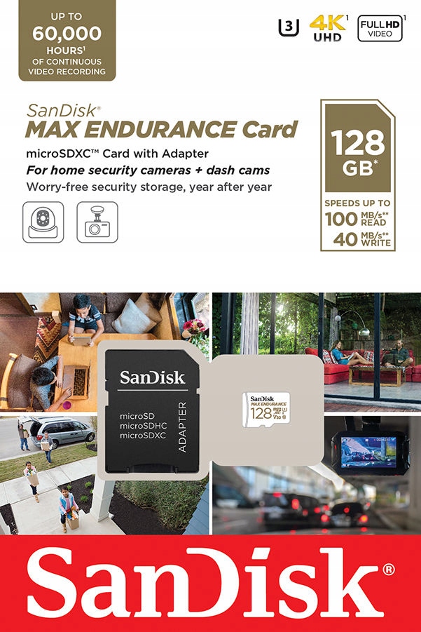 Karta pamięci SanDisk MAX Endurance SDXC 128GB Stan opakowania oryginalne