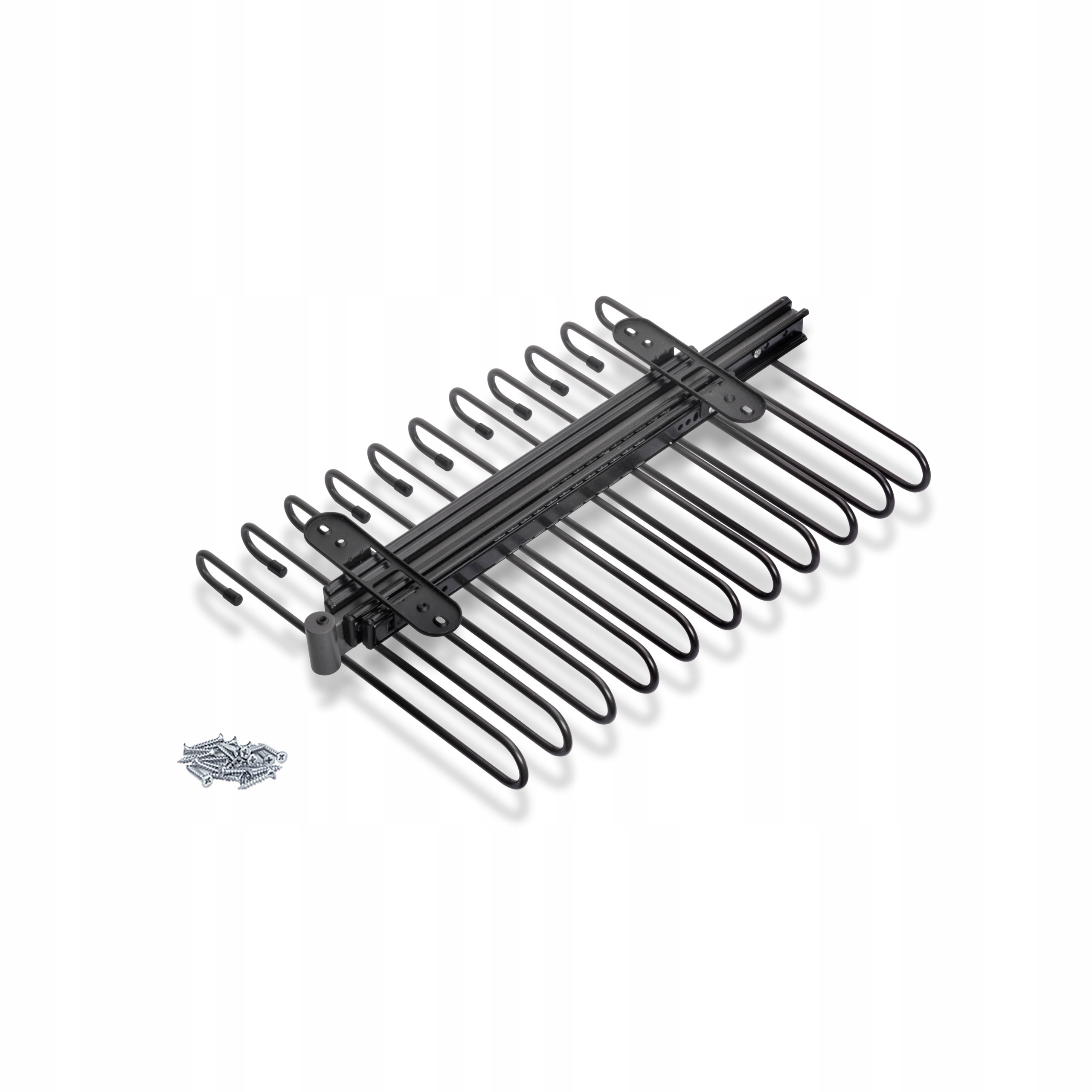 Emuca Wysuwany wieszak na 11 par spodni, Pełen wysuw, Tytanowy kolor