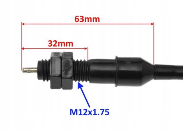 CZUJNIK ŚWIATŁA STOP TYŁ M12 Z PRZEWODEM PY-5 Producent RacePro