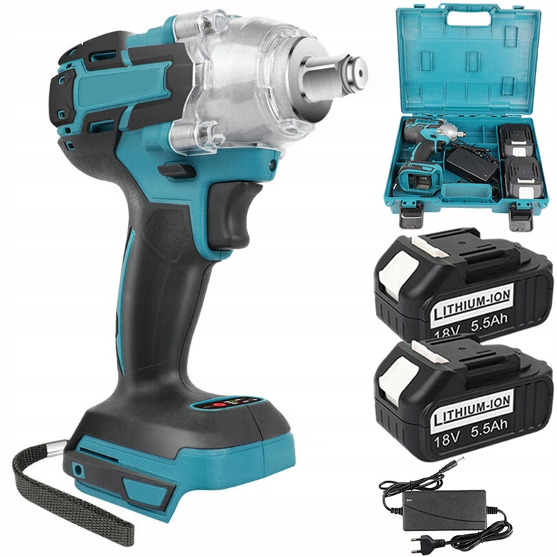 Akumulátorový Rázový Utahovák Na Kola 18V 650N.M 5500mAh 2X Baterie