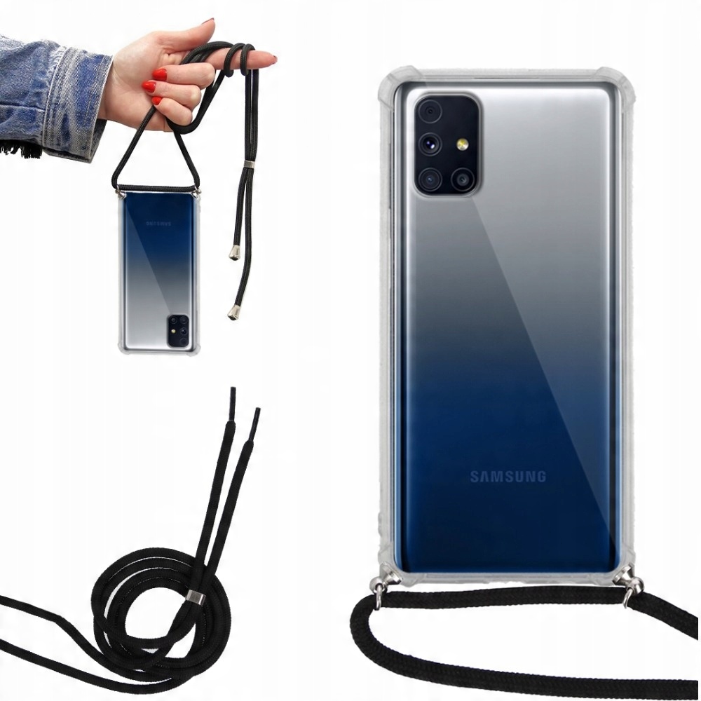 

Etui Crossbody do Samsung M31s Czarny Sznurek Case