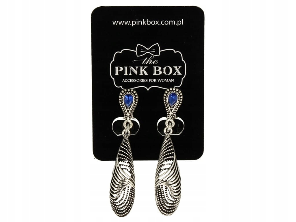 Klipsy do uszu srebrne z chabrowym oczkiem Marka bez marki