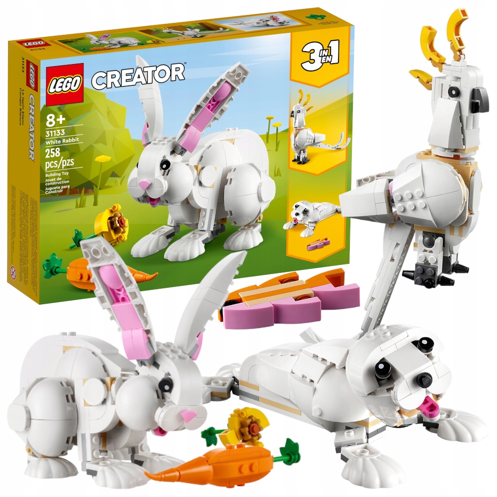 Lego Creator 3W1 Biały Królik Klocki 258el. WIEK:8+ Zabawa Język Polski