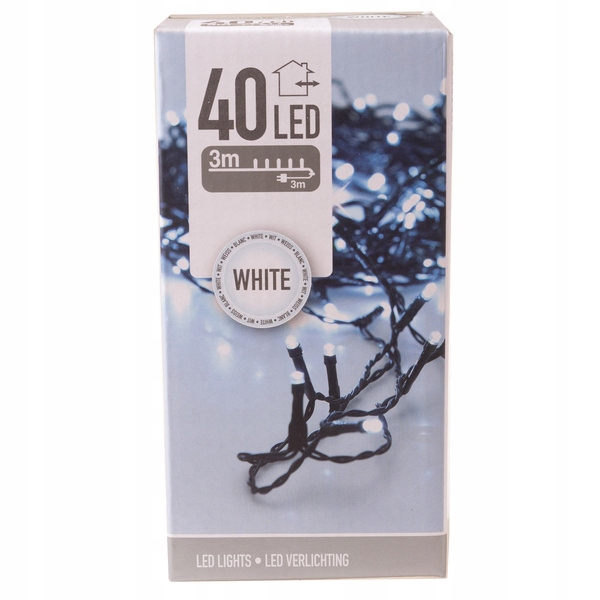 

Zewnętrzne i wewnętrzne lampki 40 Led 3m białe