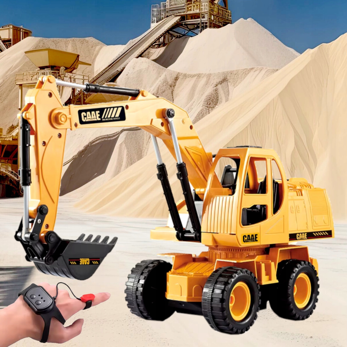 KOPARKA R/C ZABAWKA DLA DZIECI ZDALNIE STEROWANA GESTEM RĘKI RUCHOMA ŁYŻKA Minimalny wiek dziecka 3