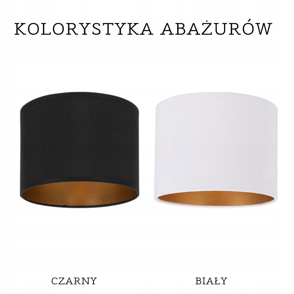 ABAŻUR WALEC DO LAMPY WISZĄCEJ STOJĄCEJ ZŁOTY Marka Moonlight