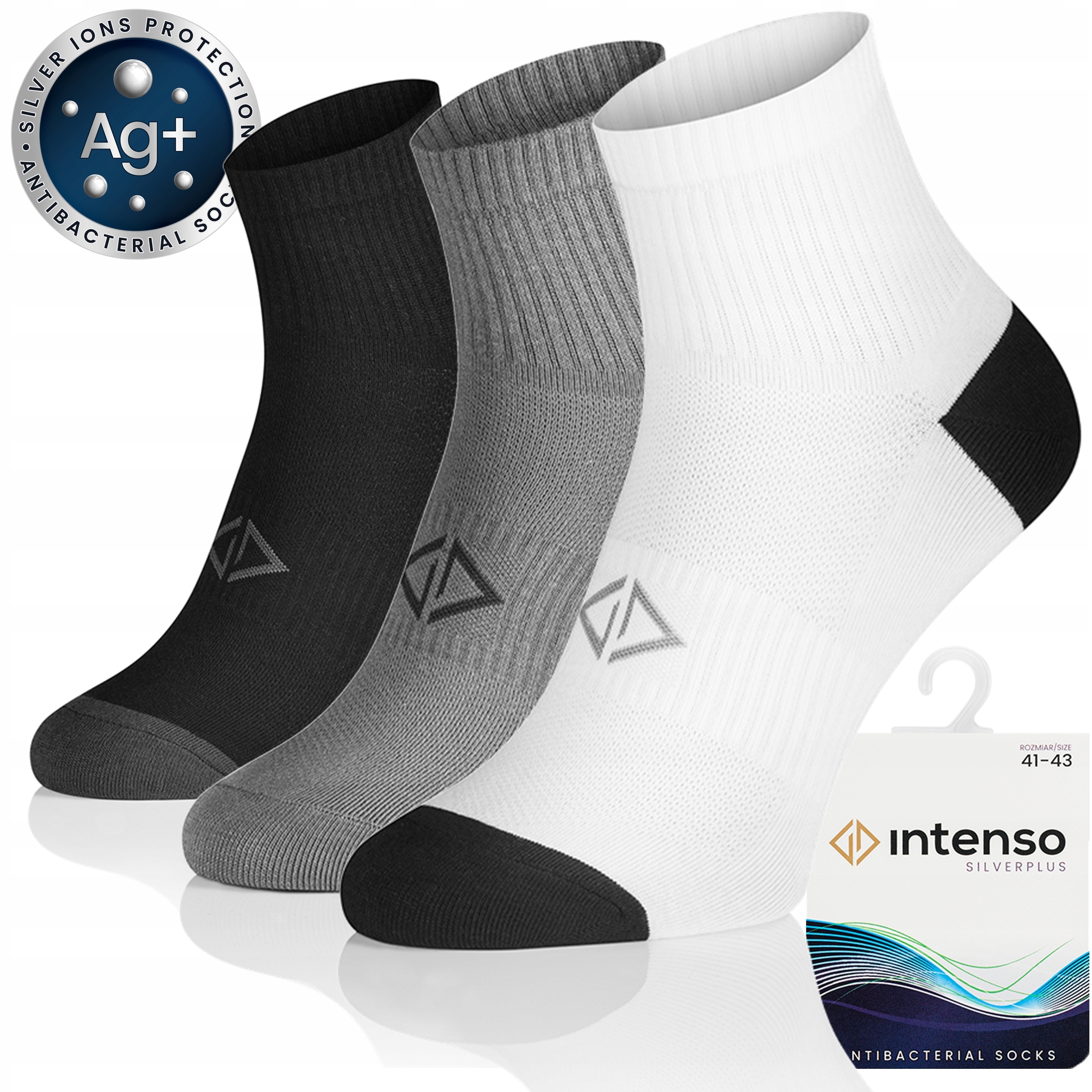 10 x Krátké Ponožky Ponožky Ionty Stříbra Nad Kotník Prodyšné Pl