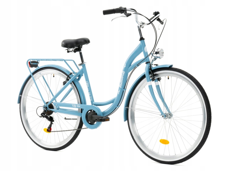 Rower miejski Indiana Moena S7B 28 cali damski Pastelowy-błękit
