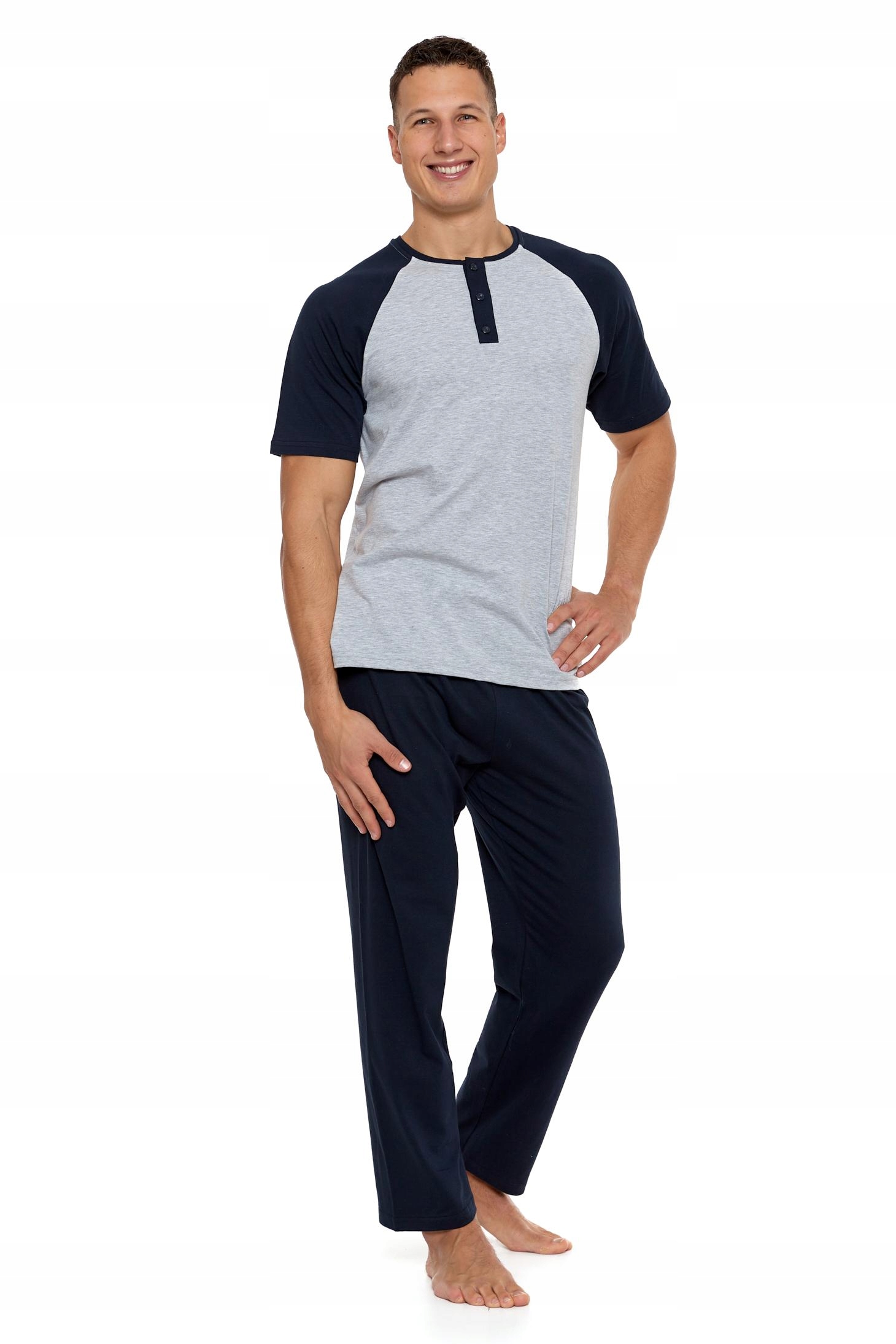 Pánské pyžamo s krátkým rukávem, dlouhé kalhoty Moraj 4XL