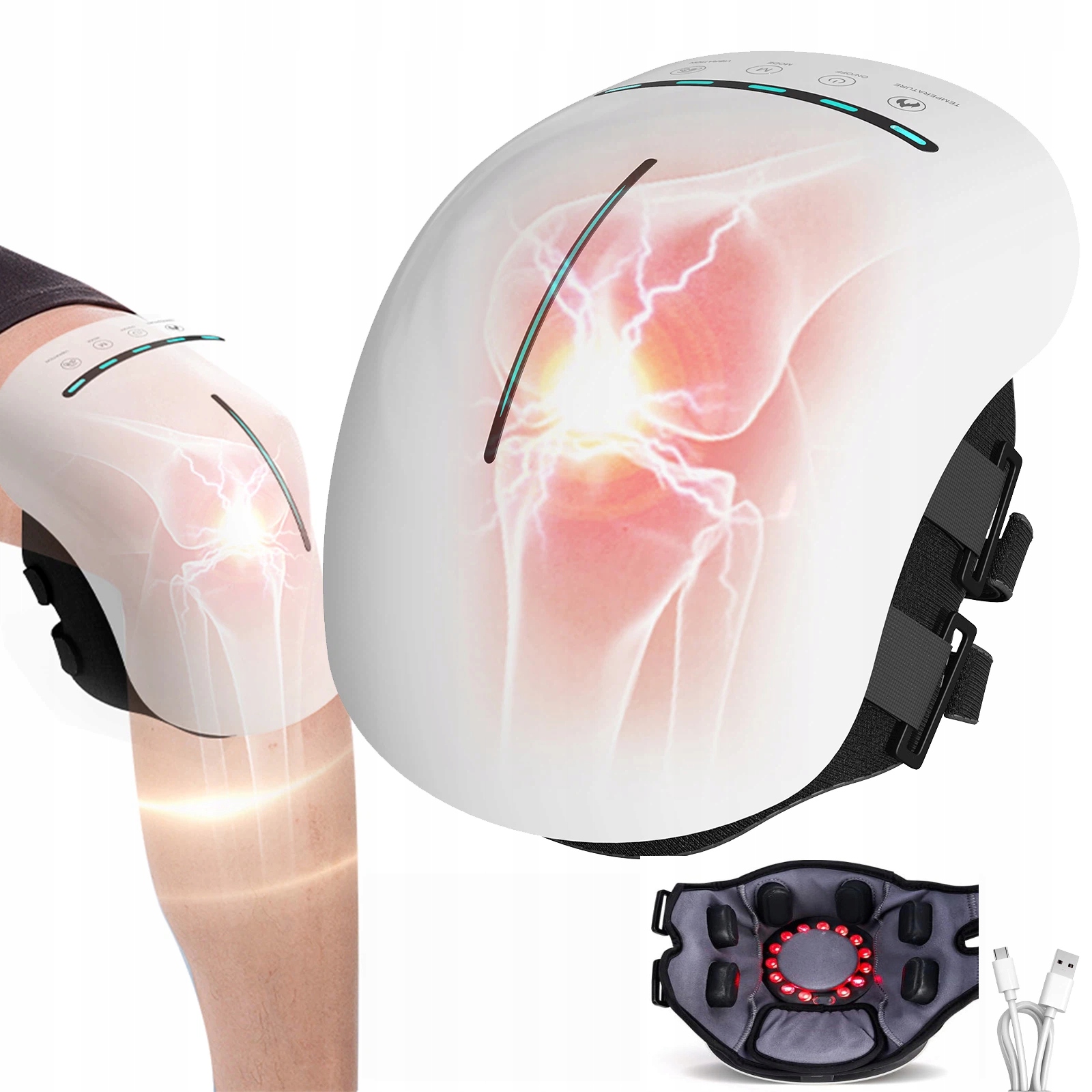 Masażer Do Kolan Bezprzewodowych Podgrzewany Rehabilitacyjny Na Ból
