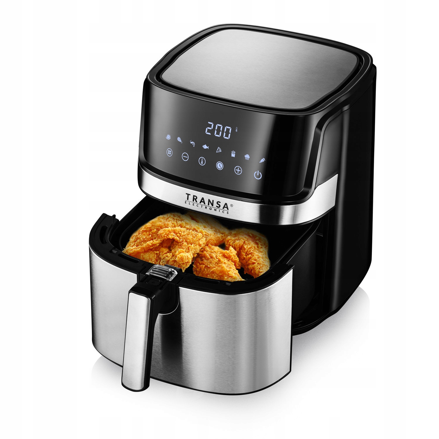 FRYTKOWNICA BEZTŁUSZCZOWA FRYTOWNICA INOX 8 PROGRAMÓW XXL 6L 1700W Kolor dominujący srebrny/szary