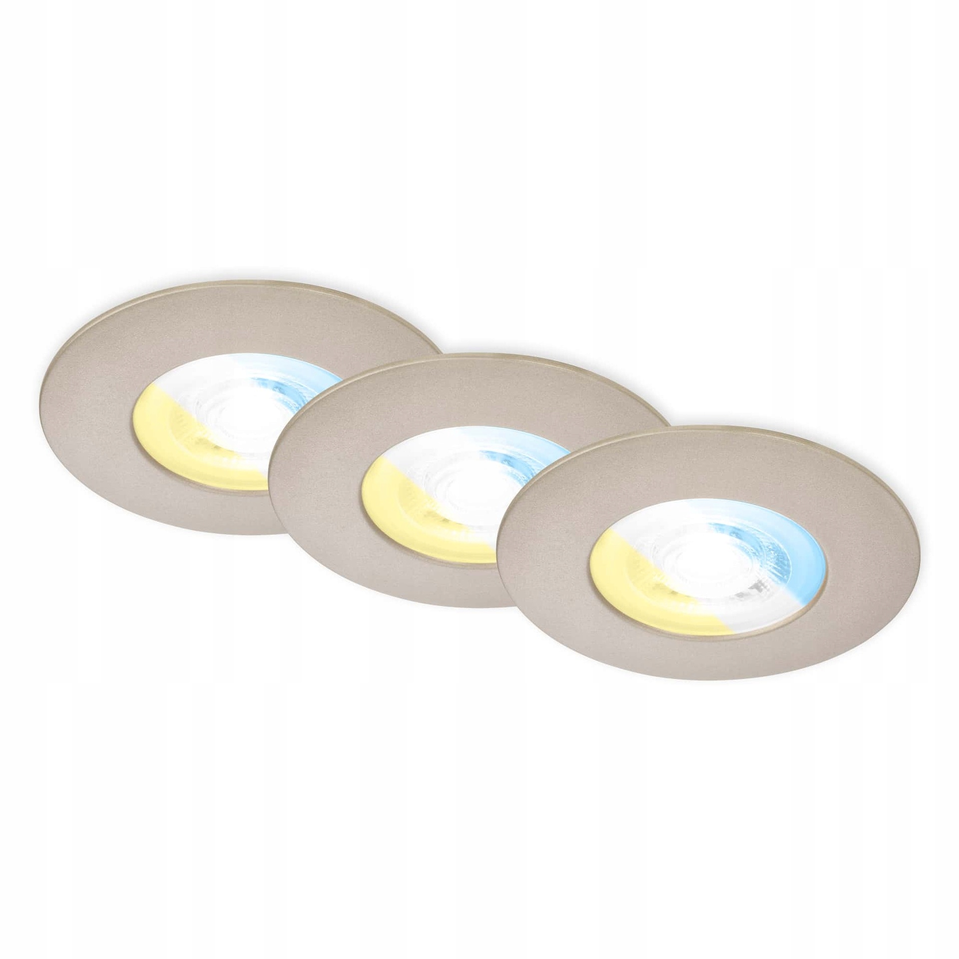Briloner 3ks sada Cct Led vestavné svítidlo 9 cm 4,9W 580lm matný nikl