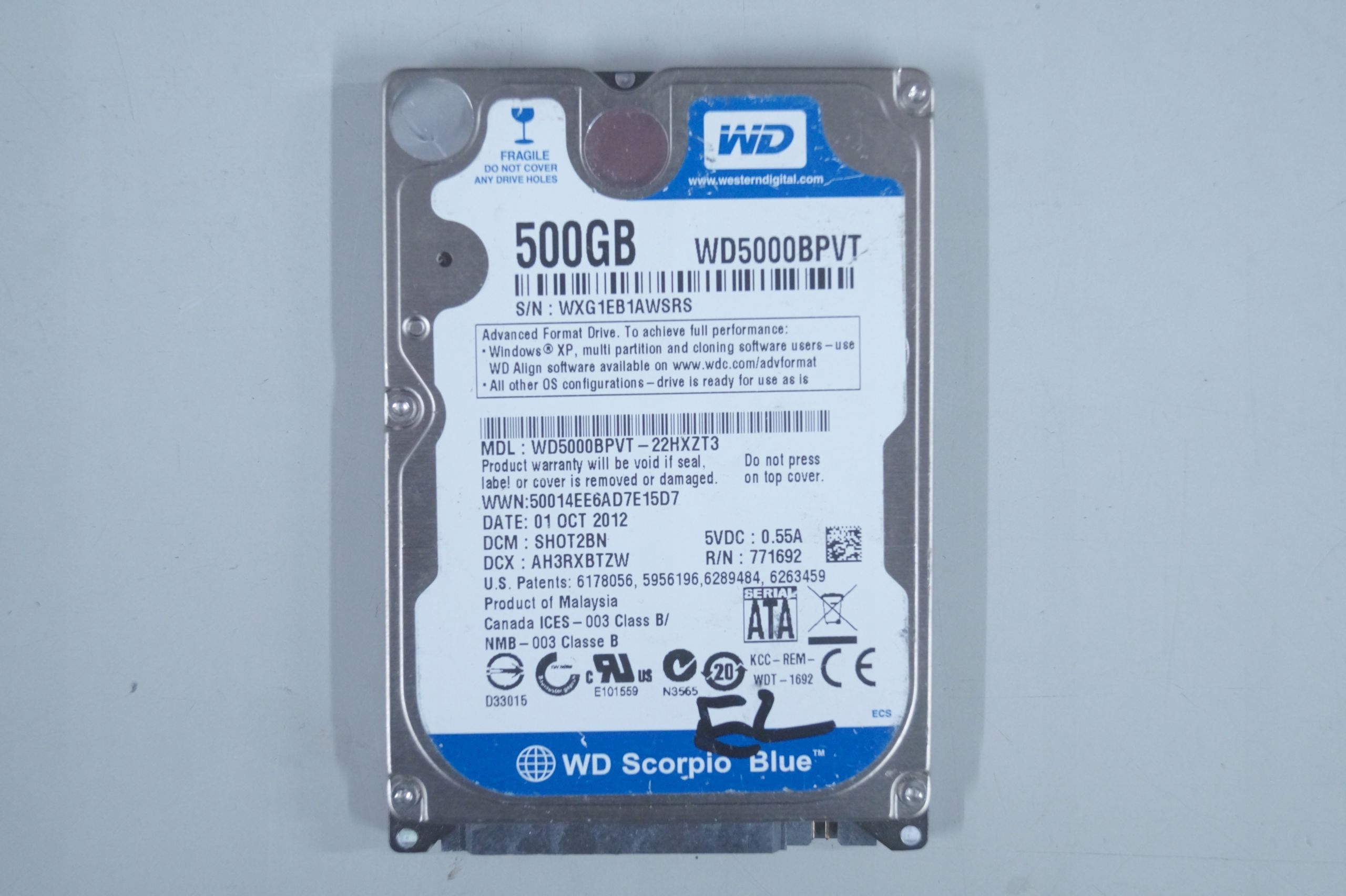 Elektronika do dysku Western Digital WD5000BPVT