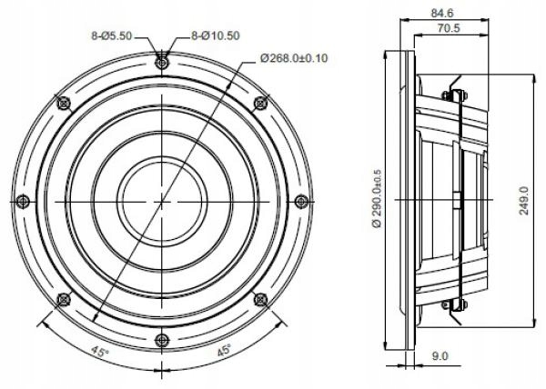 Głośnik SB Acoustics SW26DAC76-8 10" Marka SB Acoustics