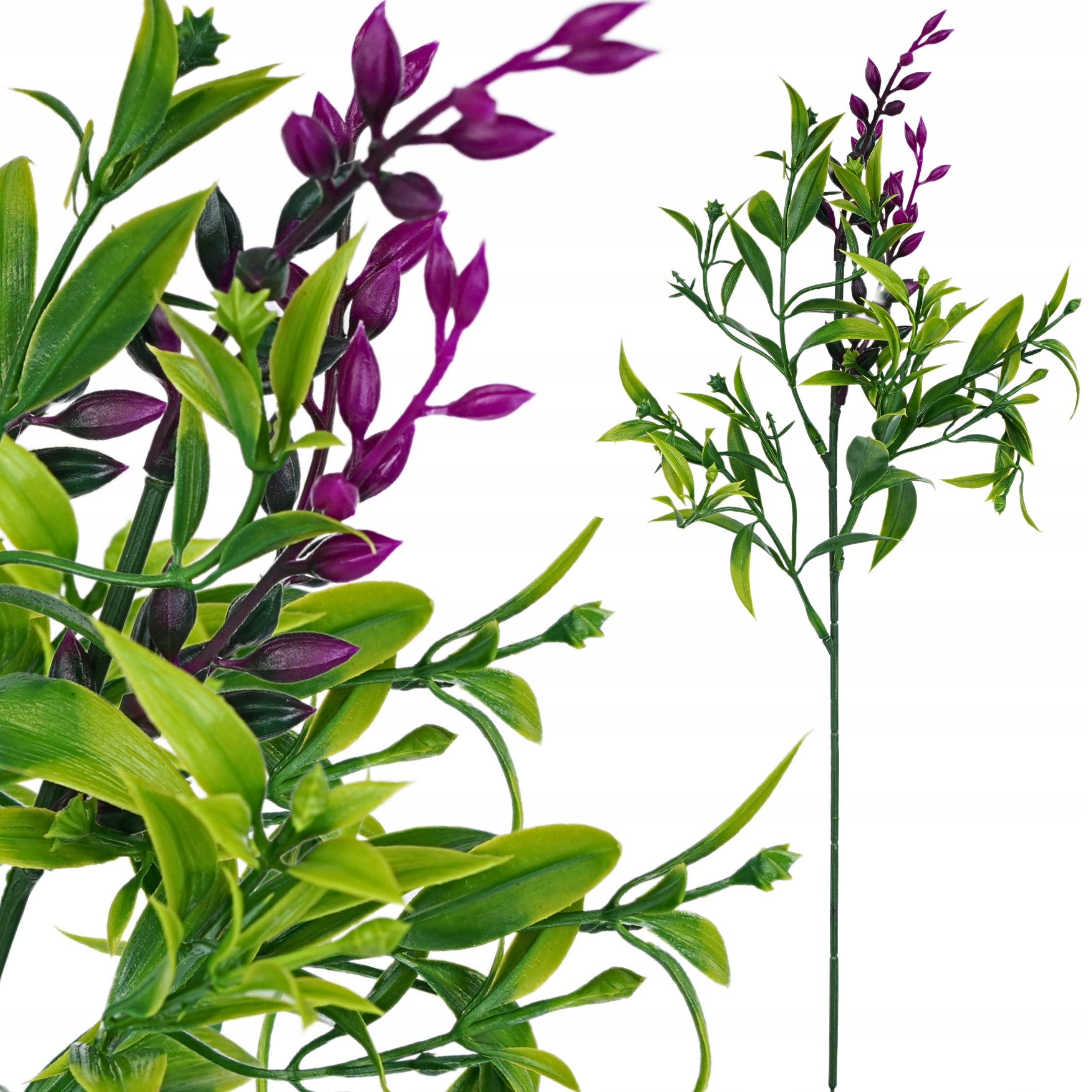 SZTUCZNE KWIATY RUSKUS GAŁĄZKA LIŚCI ZIELONYCH NA STROIK FLORET RÓŻOWA 56cm