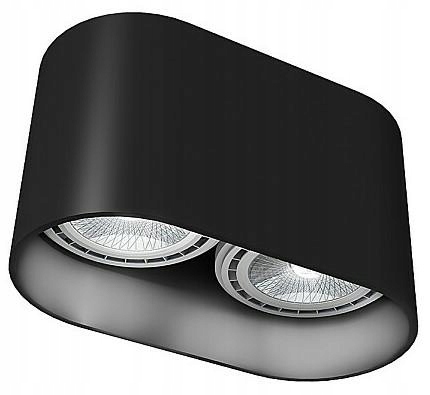 Stropné svietidlo Oval čierne 2xGU10 ES111 do obývacej izby