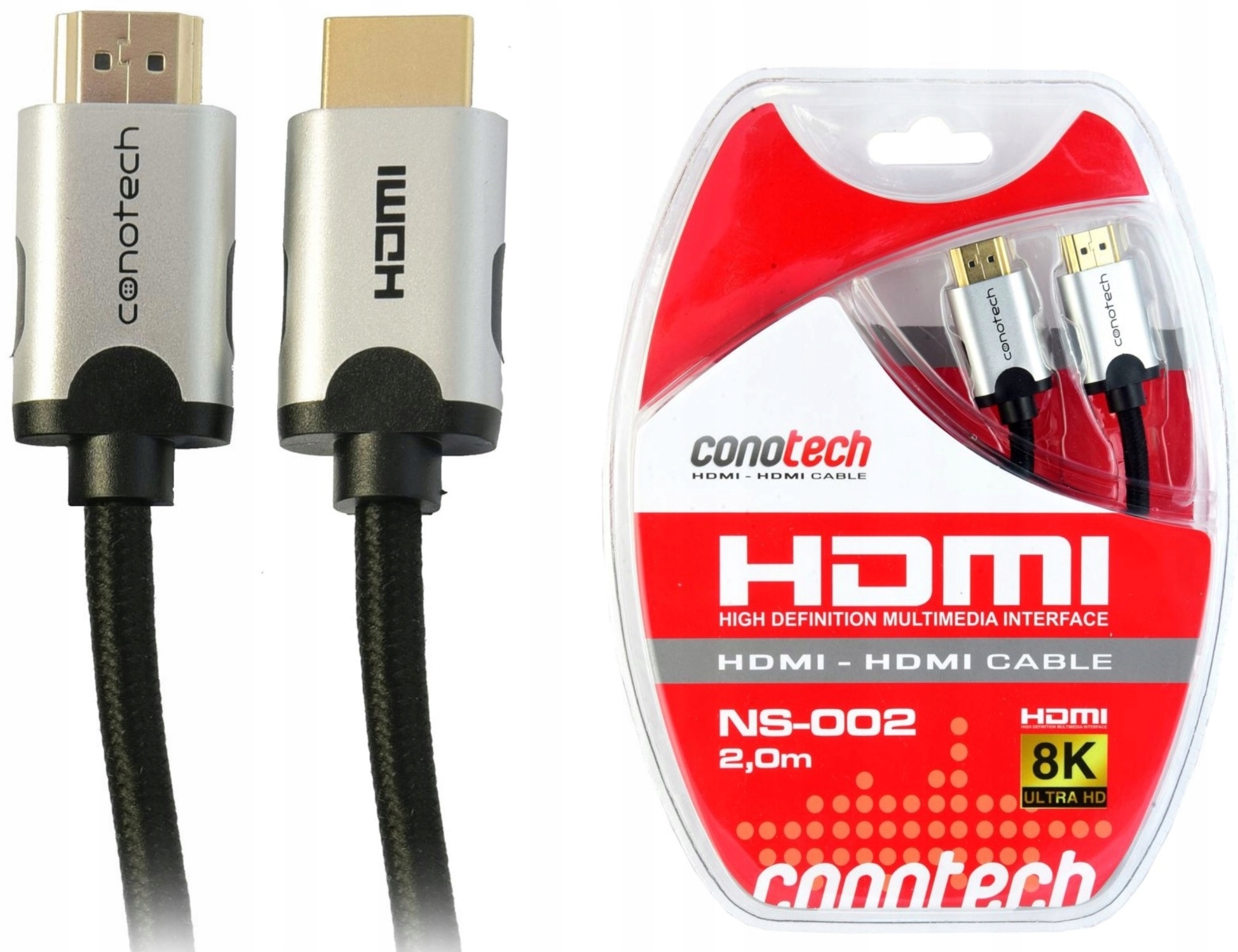 

Kabel Hdmi 2.1 Conotech 2m 8K 60Hz 4k 120Hz Uhd