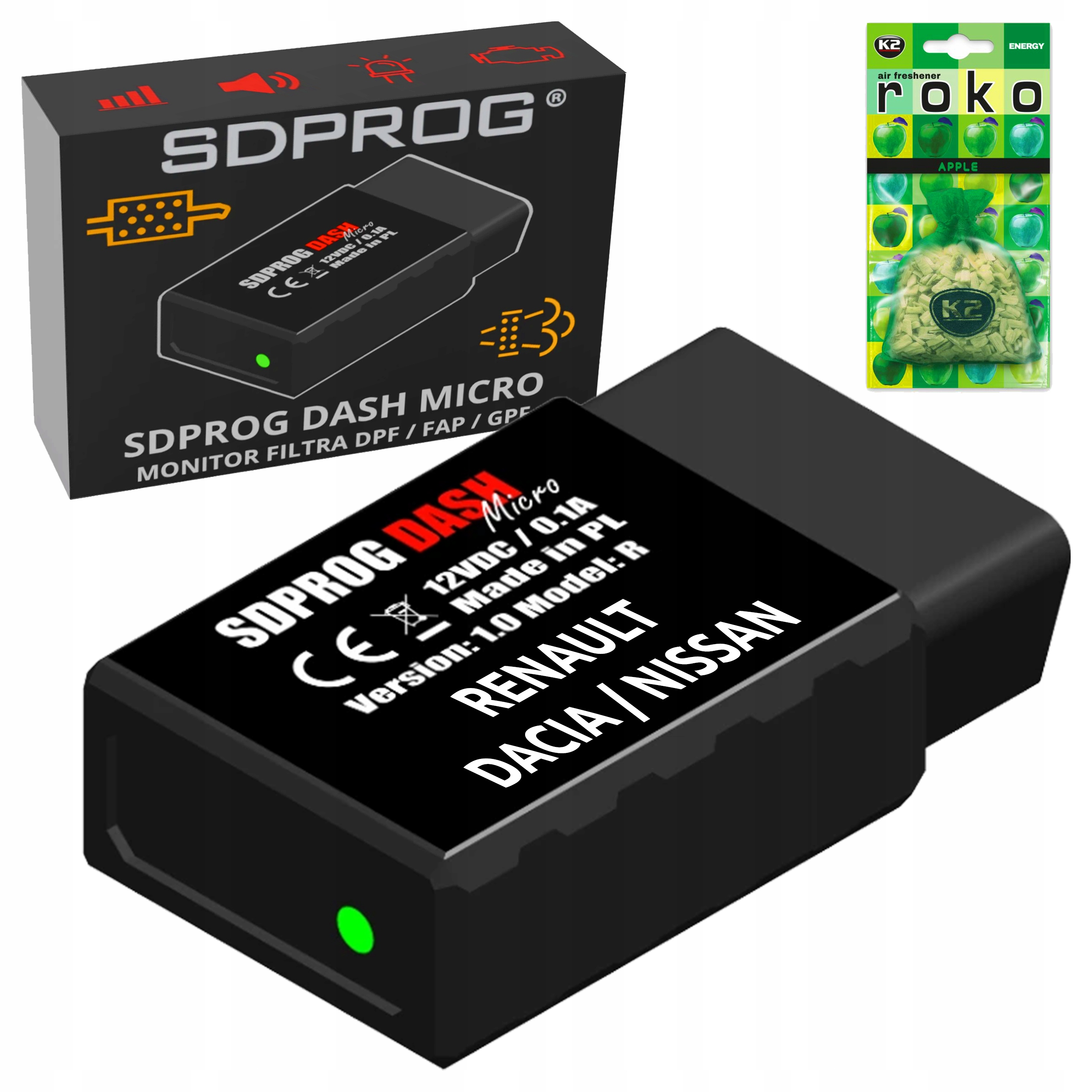 Monitor Filtra Dpf Fap Sdprog Dash Micro OBD2 Nissan Qashqai I J10 II J11