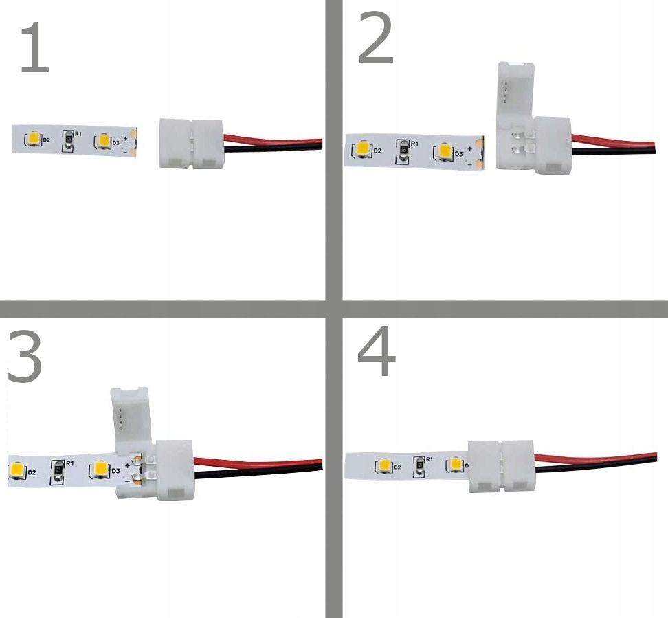ZŁĄCZKA DO TAŚM LED 10mm DWUSTRONNA PRZEWÓD 2 PIN Marka Virone