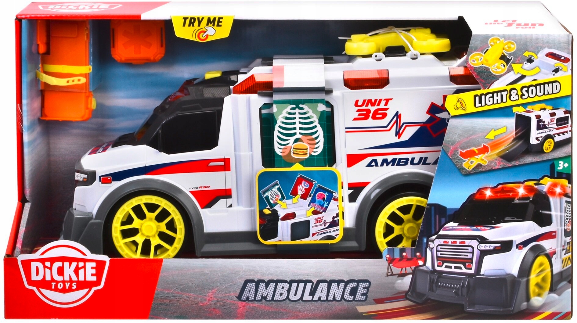 SAMOCHÓD DICKIE TOYS. AMBULANS ŚWIATŁO I DŹWIĘK