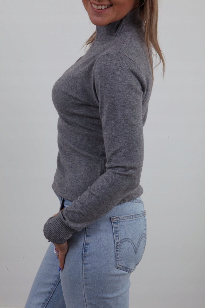 KLASYCZNY PÓŁGOLF DOPASOWANY GŁADKI SWETER MIX KOLORÓW S/M Rozmiar S/M