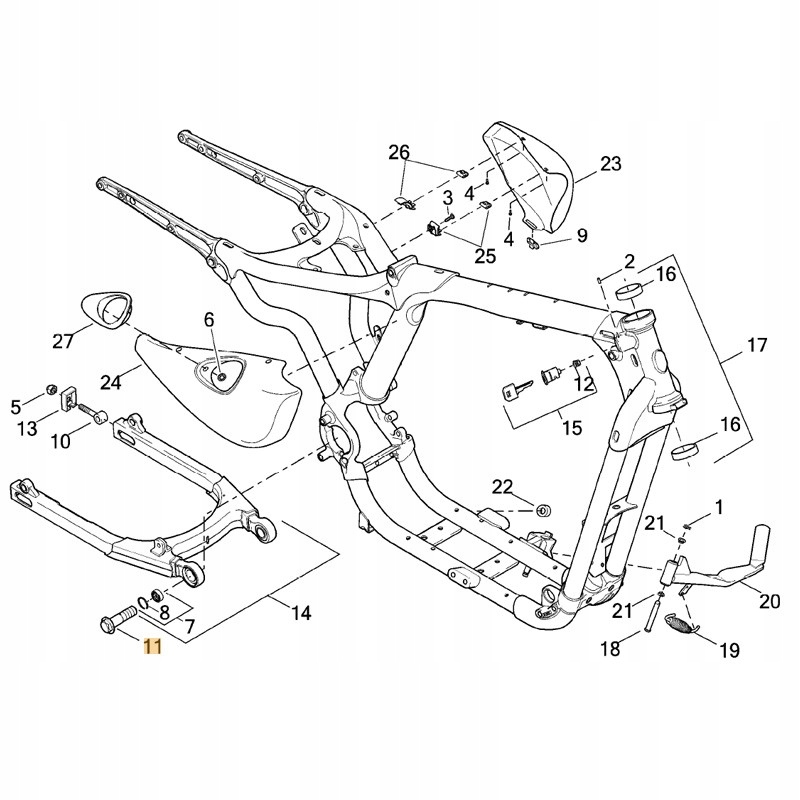 SR-171 - Болт крепления рычага управления, Harley Sportster