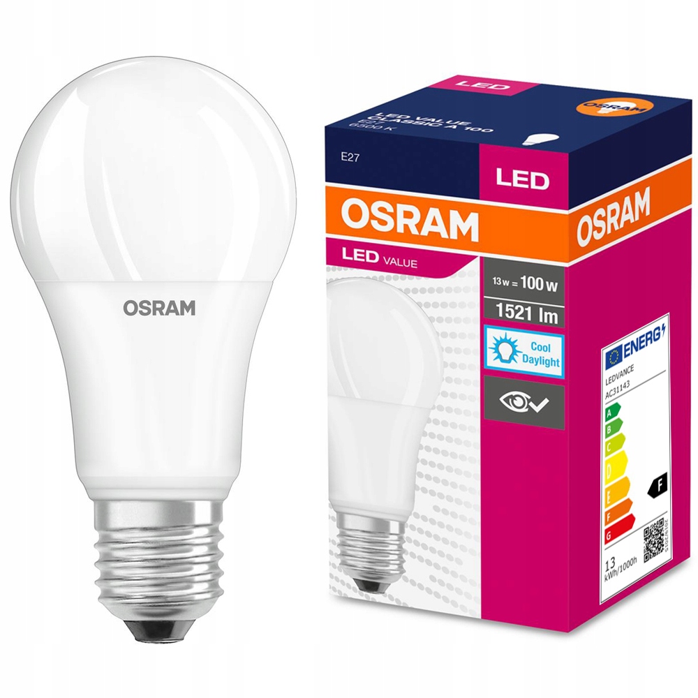 

Żarówka Led 13W=100W E27 Osram 6500K Barwa Dzienna