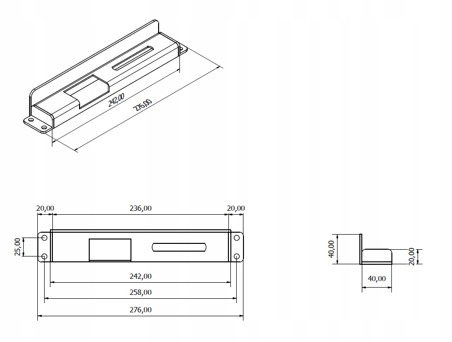 Kaseta elektrozaczepu szerokiego do przykręcenia Marka Frezmet