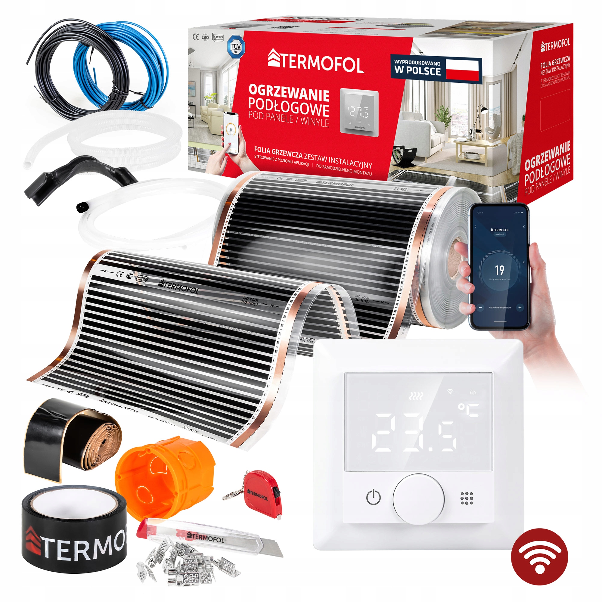 Vykurovacia Fólia Sada Infračervená, výkon 60 W, 50 cm, plocha 46 m² TF-H5 Wifi