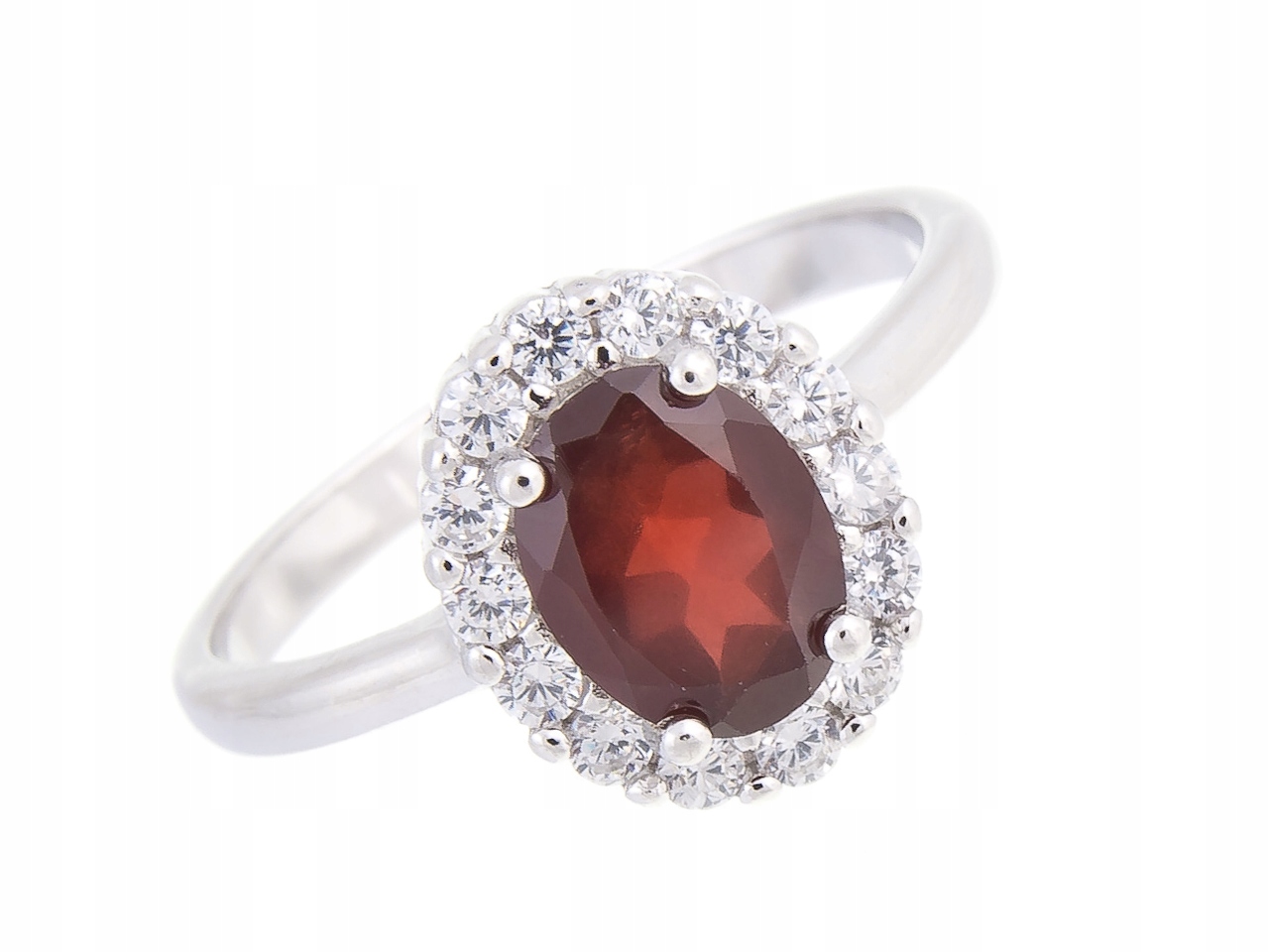 Stříbrný Prstýnek Z Přírodního Granátu Vel