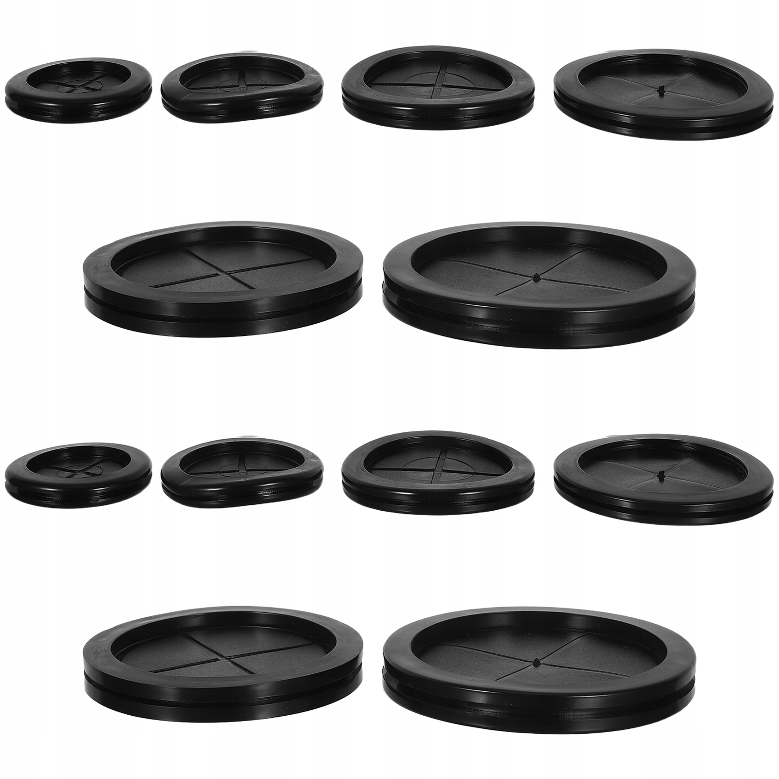 12 SZT. OKRĄGŁA GUMOWA PRZELOTKA DO KABLI DO MEBLI I ŚCIAN