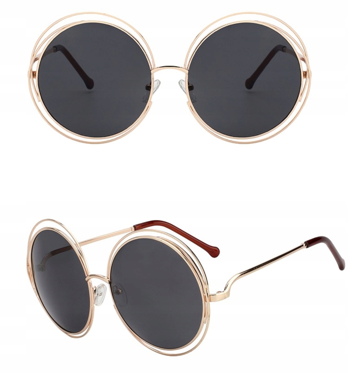 

Okulary przeciwsłoneczne damskie koła duże muchy