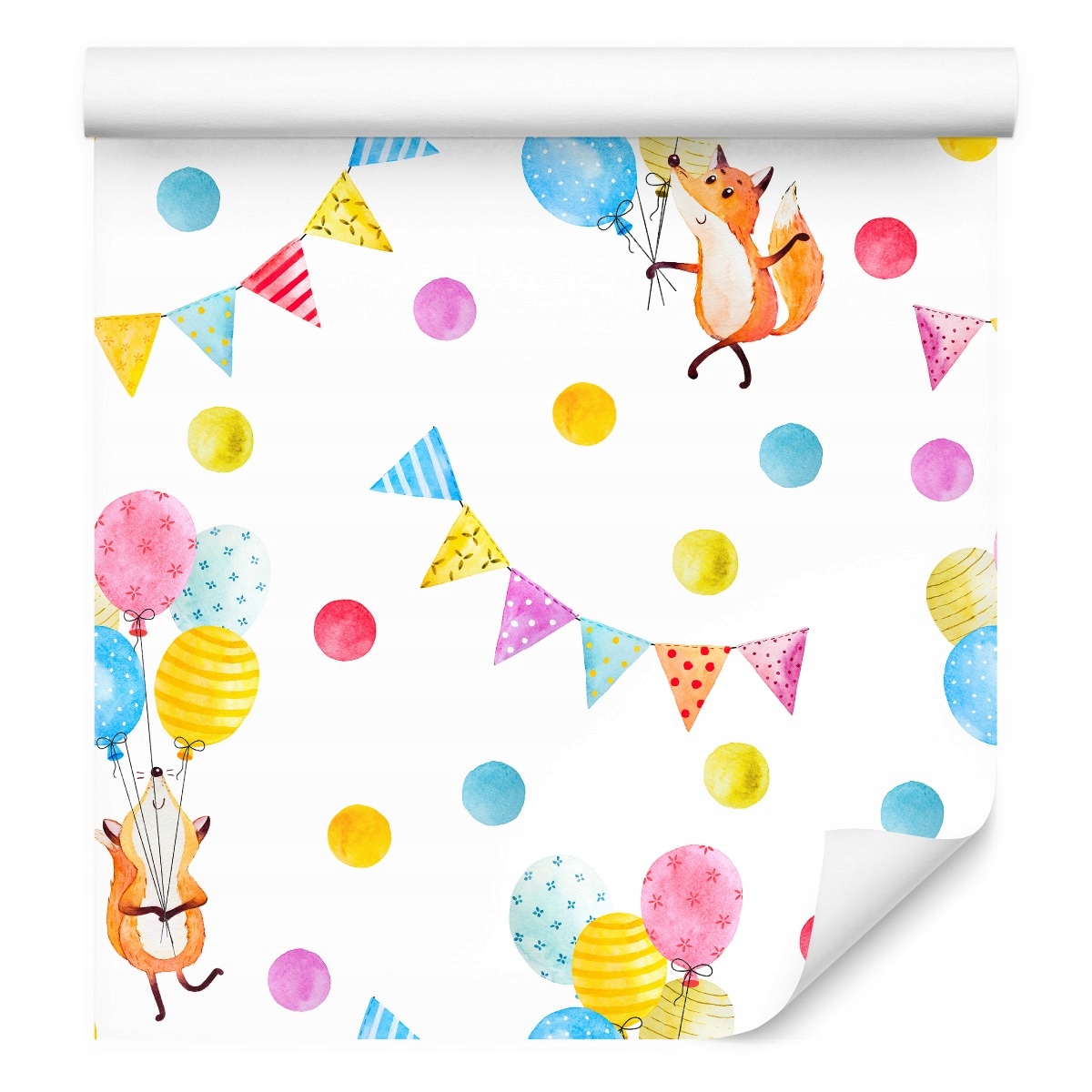 Tapeta do dětského pokoje Zvířátka akvarel