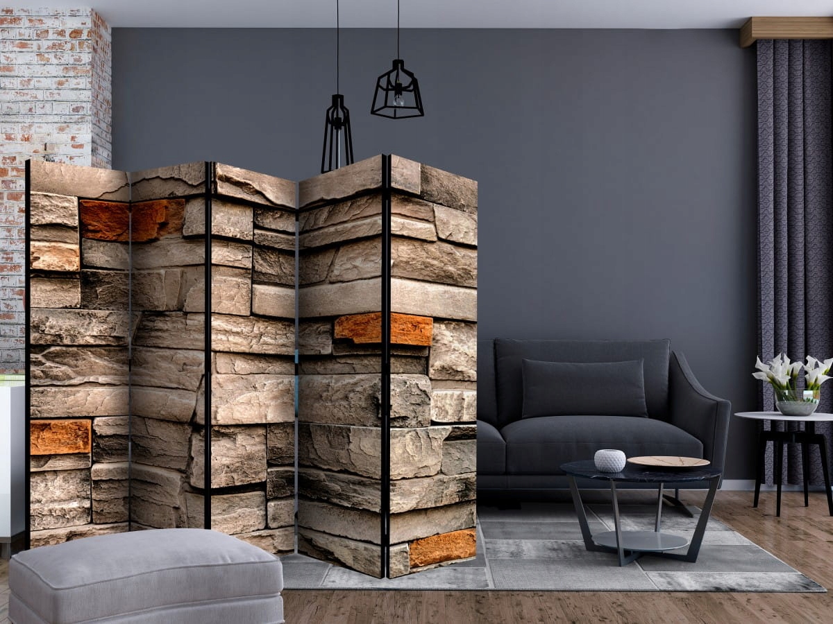 Parawan 5-częściowy - Kamienna pieśń II Wysokość parawanu 172 cm