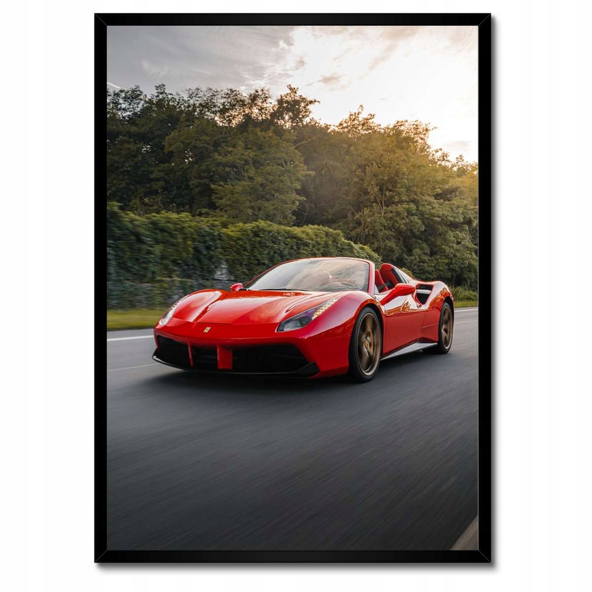 Plakáty v rámu 50x70 Červené Ferrari Cesta