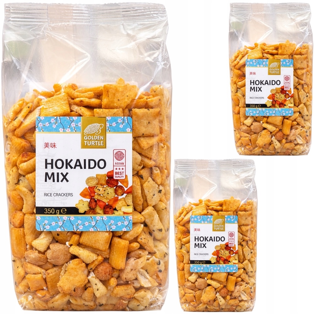 Levně 3x Asijské Krekry Rýžová směs Hokaido 350 g Golden Turtle Brand