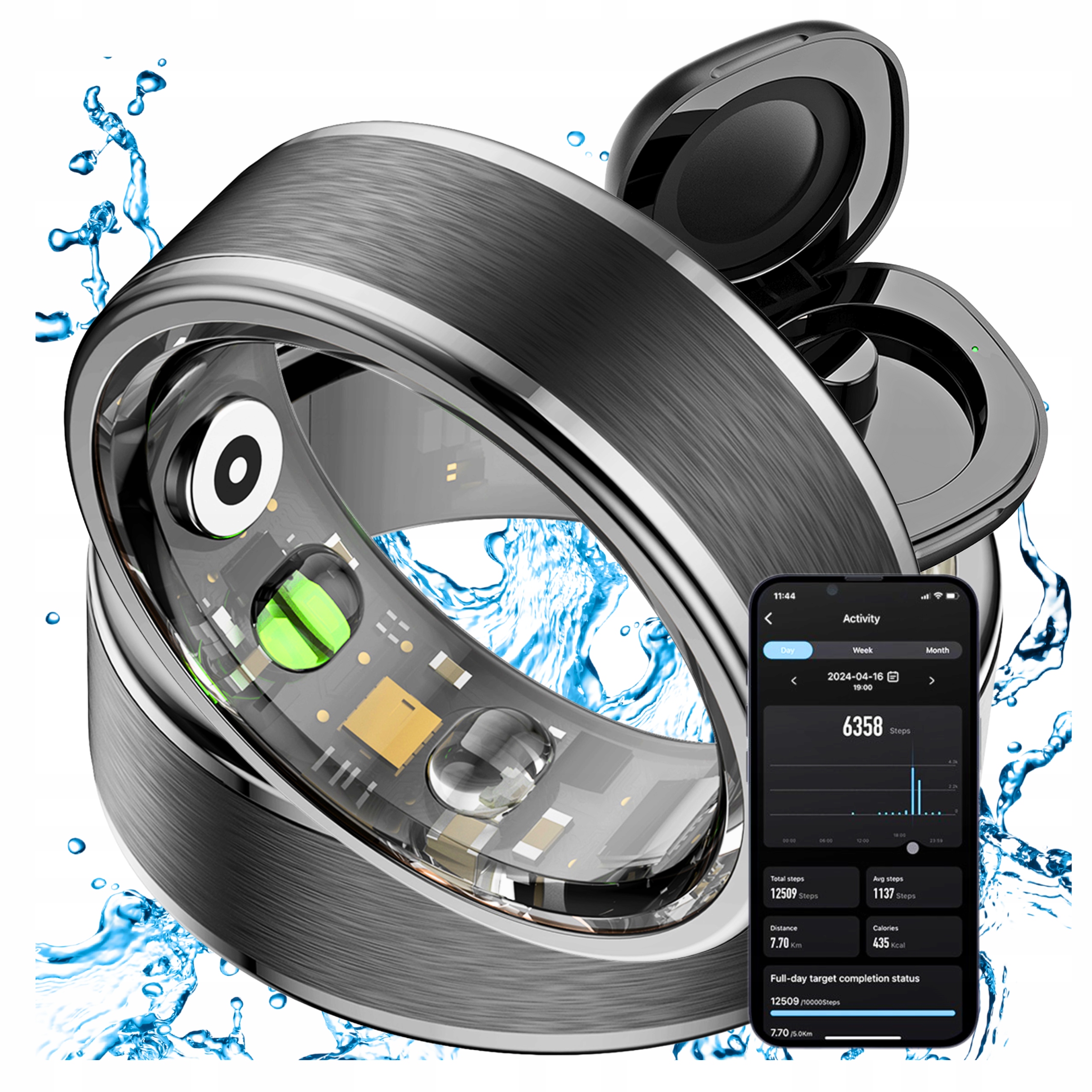 Smartring inteligentny pierścień Colmi R03 sport Hr Etui ładujące obrączka