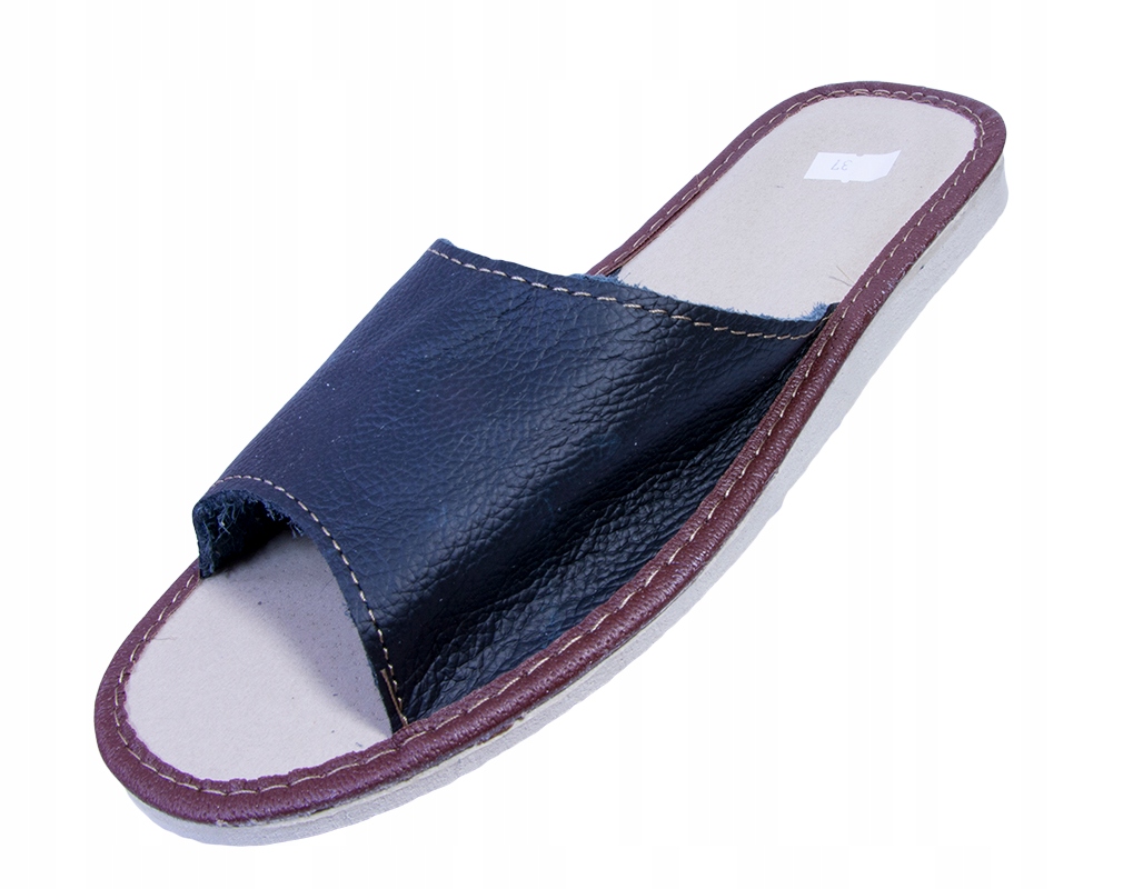 SKÓRZANE PANTOFLE DOMOWE, KAPCIE DOMOWE rozmiar 39 Marka inna