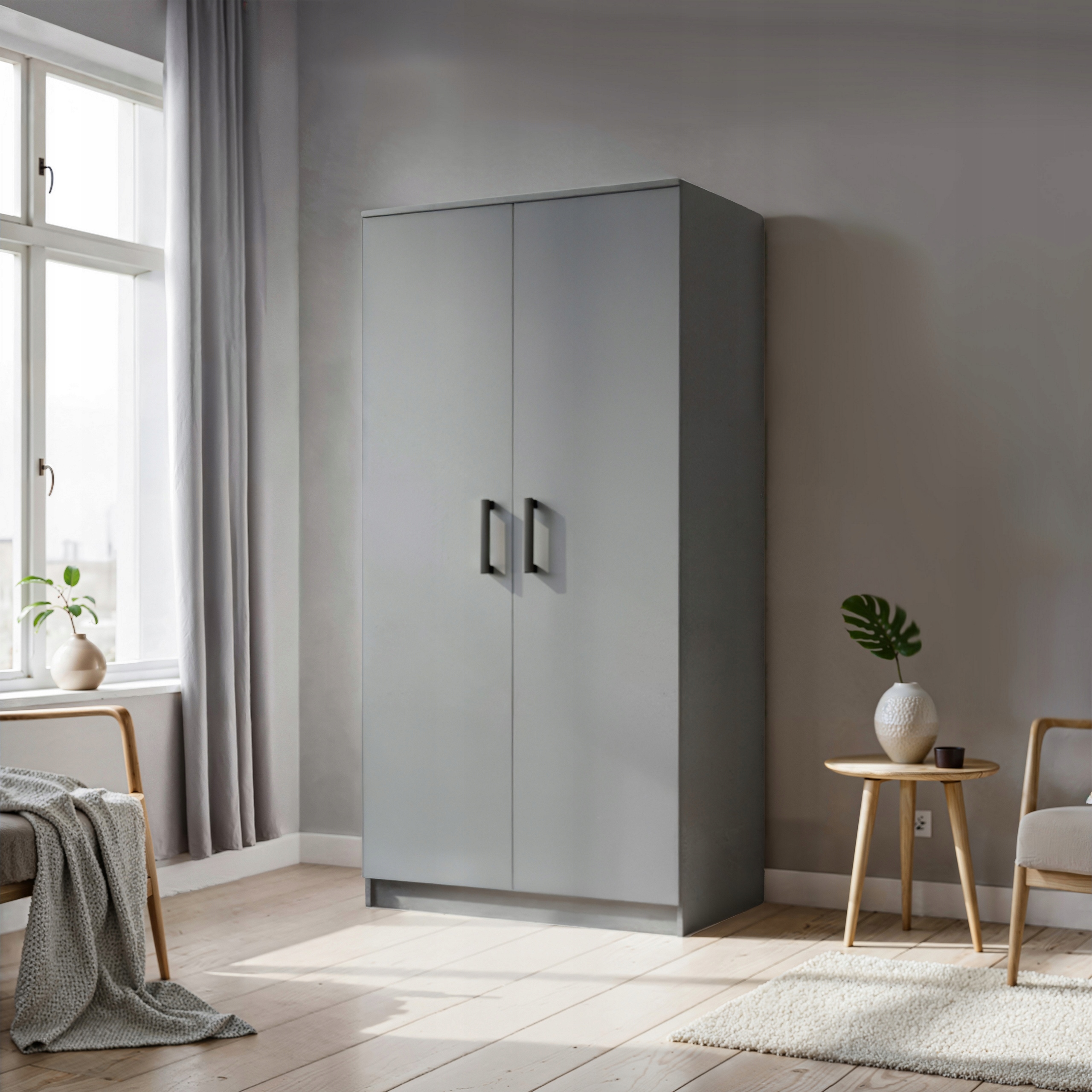 Skříň dvoudveřová Silo 90 cm Otevírací Šedá