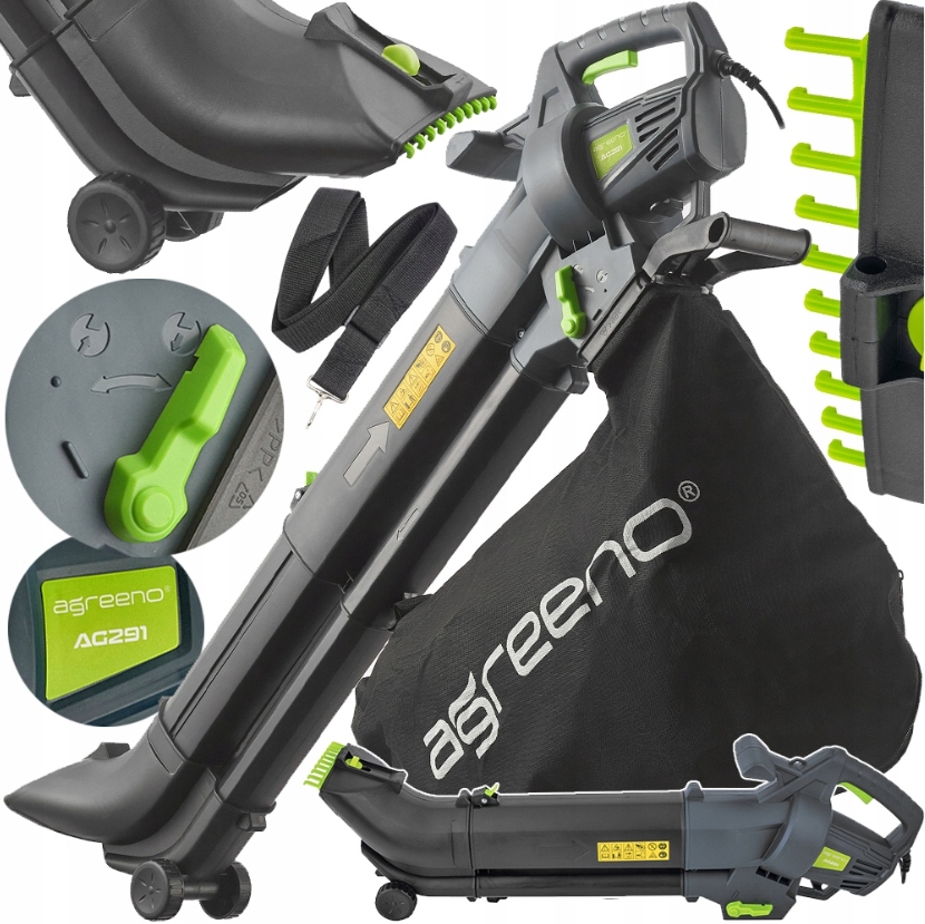 Dmuchawa Elektryczna Odkurzacz do Liści Ogrodowy Turbo 3600W Agreeno AG291