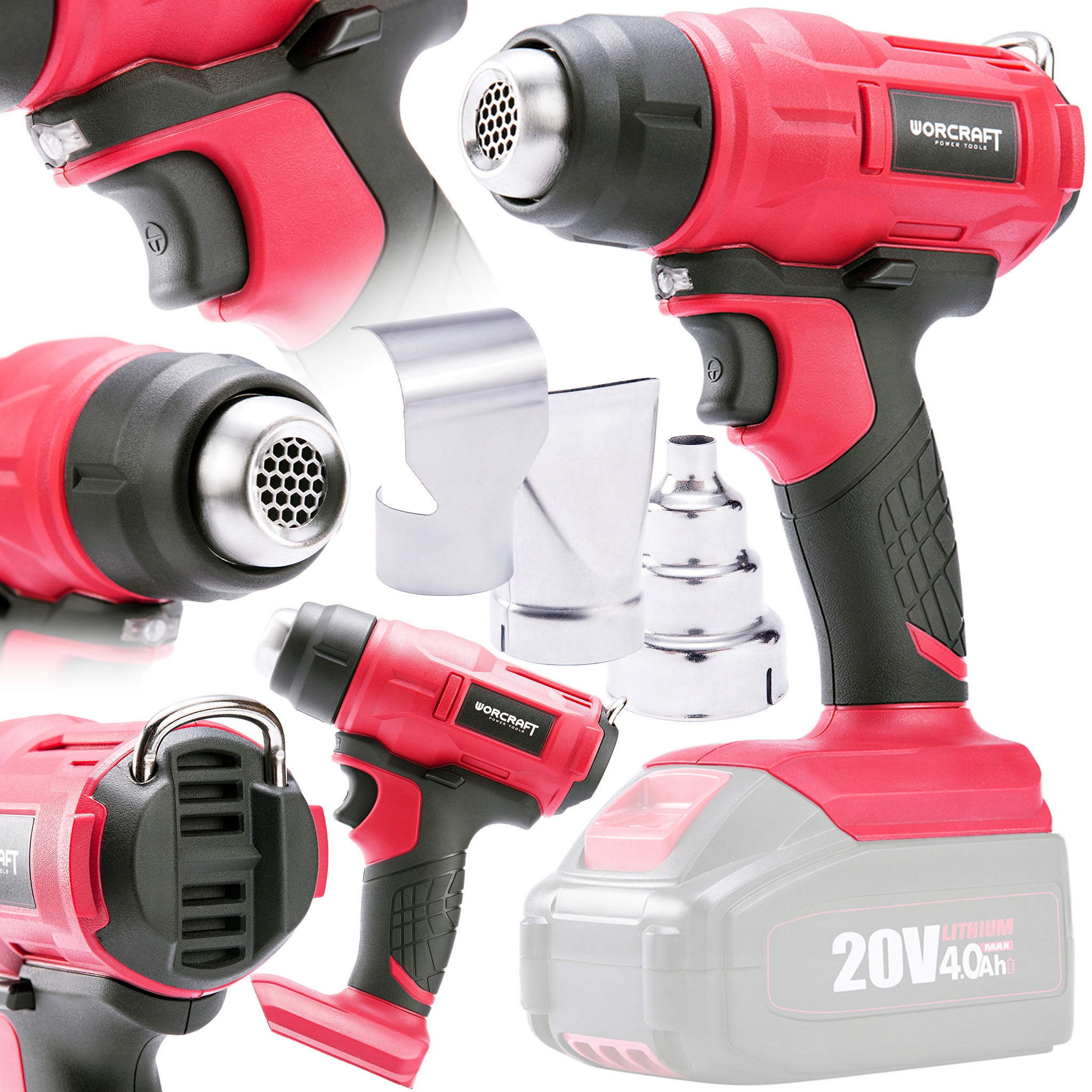 Opalarka Elektryczna Worcraft CHG-S20LI Akumulatorowa 3x Dysza 550° Body