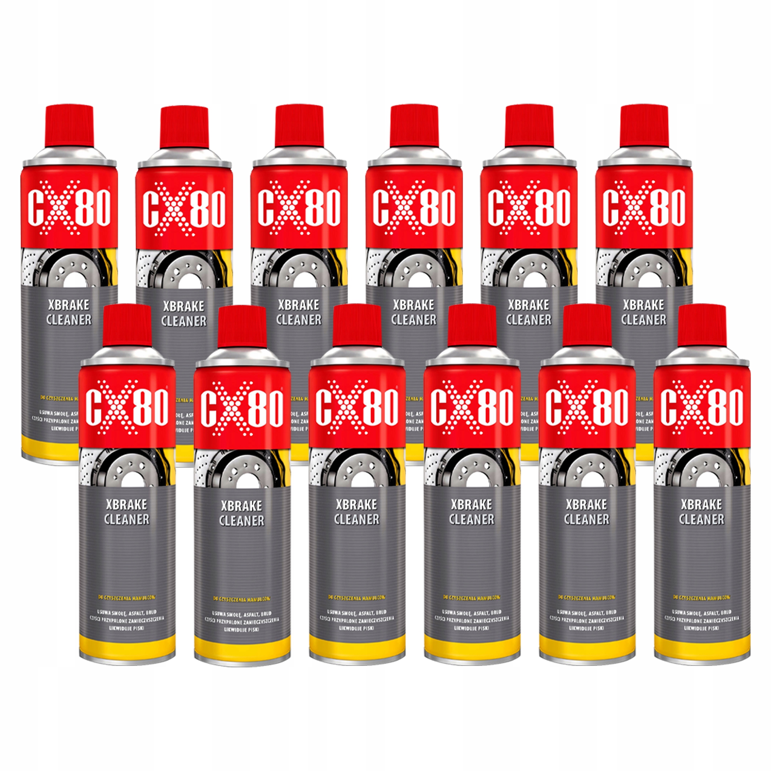 12x Cx80 Xbrake Cleaner Zmywacz do czyszczenia hamulców 600ml