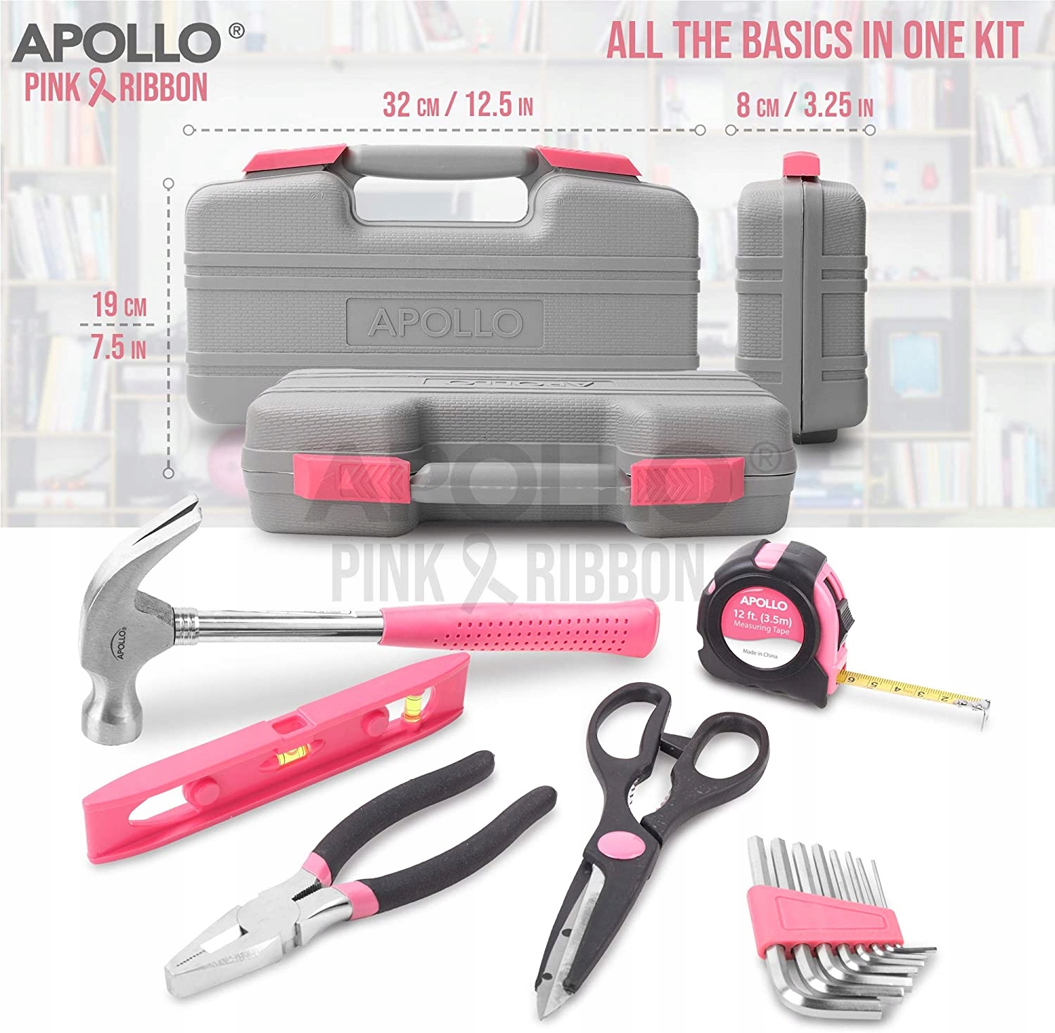 NARZĘDZIA RÓŻOWY ZESTAW 39 ELEMENTÓW APOLLO TOOL Kod producenta 0000993900301